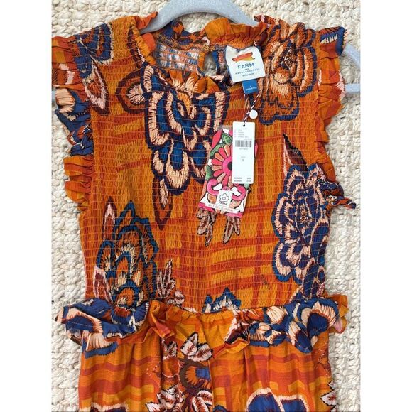 Nwt Farm Rio Smocked Wide-Leg Jumpsuit, Small $240 - Picture 3 of 6